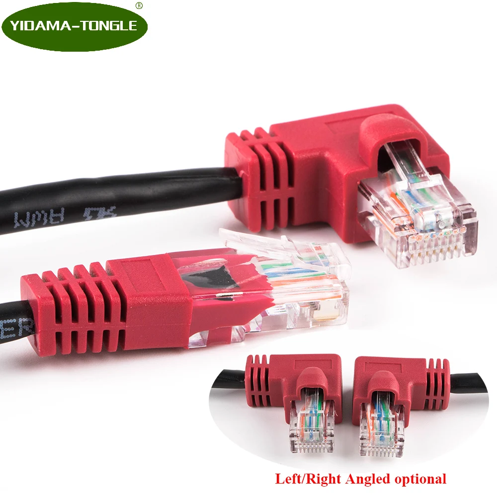 Cable Ethernet Lan Cat5e UTP Cat 5 RJ45, Parche de red, ángulo izquierdo y derecho para PS2, Cable de enrutador de ordenador - imagen 2