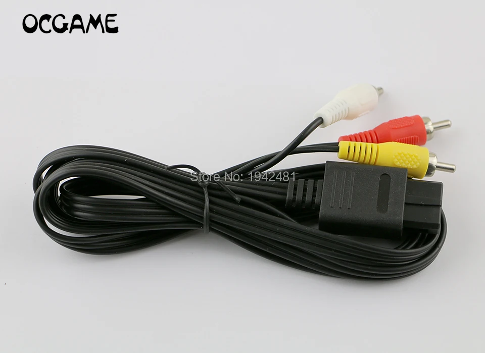 1 Uds 180cm 6FT AV TV Cable de vídeo RCA para cubo de juegos para SNES GameCube para N64 64