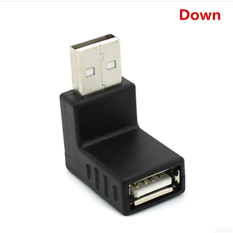 90 grados izquierda/derecha/arriba/abajo ángulo L flexión USB 2,0 A macho a hembra adaptador conector de extensión para ordenador portátil - imagen 2