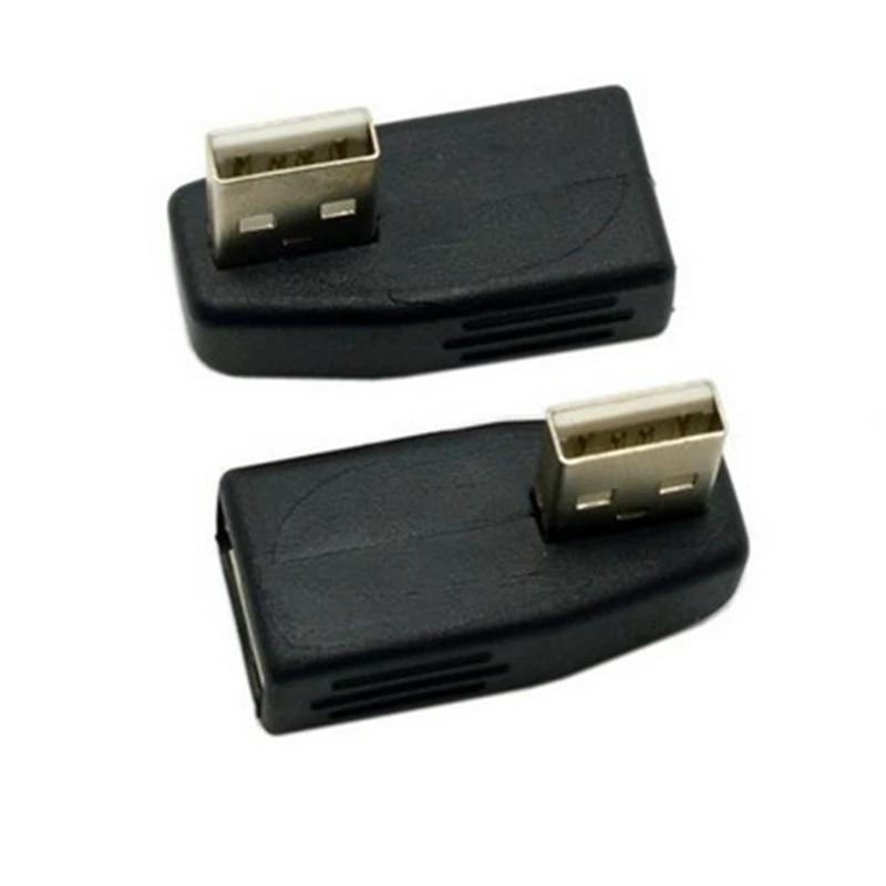 Dirección izquierda y derecha en ángulo de 90 grados USB 2.0 adaptador de extensión macho a hembra perfil bajo negro - imagen 3