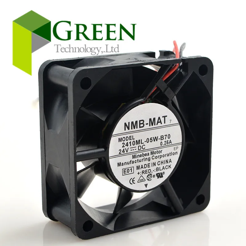 Original NMB 2410ML-05W-B70 6025 60MM 6CM 60*60*25MM ventilador de refrigeración de caja de servidor 24V 0.25A con 2 pines - imagen 2