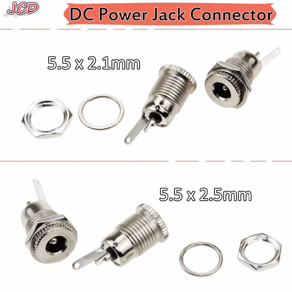 JCD-Conector de toma de corriente DC, 5,5x2,1 MM, 5,5x2,1, 5,5x2,5mm, macho/hembra, DC-005 DC022 DC022B DC-025M DC099 - imagen 3