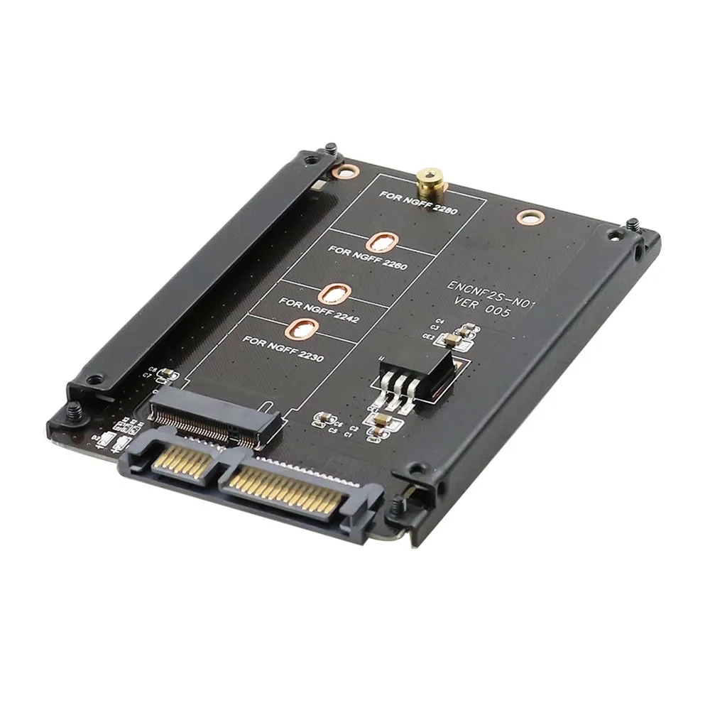 Caja de Metal B + M Key M.2 NGFF SSD a 2,5 SATA 6 Gb/s tarjeta adaptadora con enchufe de caja adaptador M2 NGFF con 5 tornillos - imagen 2