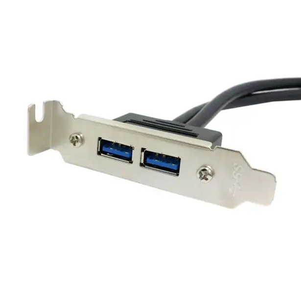 Panel trasero hembra USB 3,0 de perfil bajo de 9,5mm de altura a placa base Cable de 20 pines con soporte PCI 40cm para actualización de computadora - imagen 2