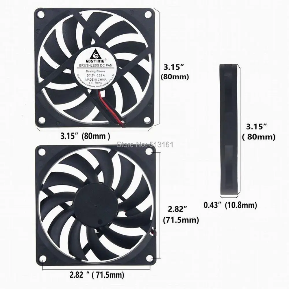 5v 80mm fan 6