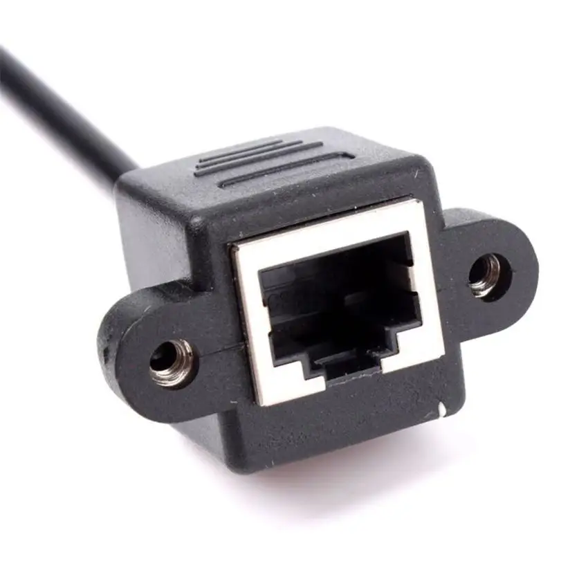 Cable de extensión de red Ethernet RJ45 Cat 6, macho a hembra, con orificios de montaje en Panel para PC y portátil - imagen 2