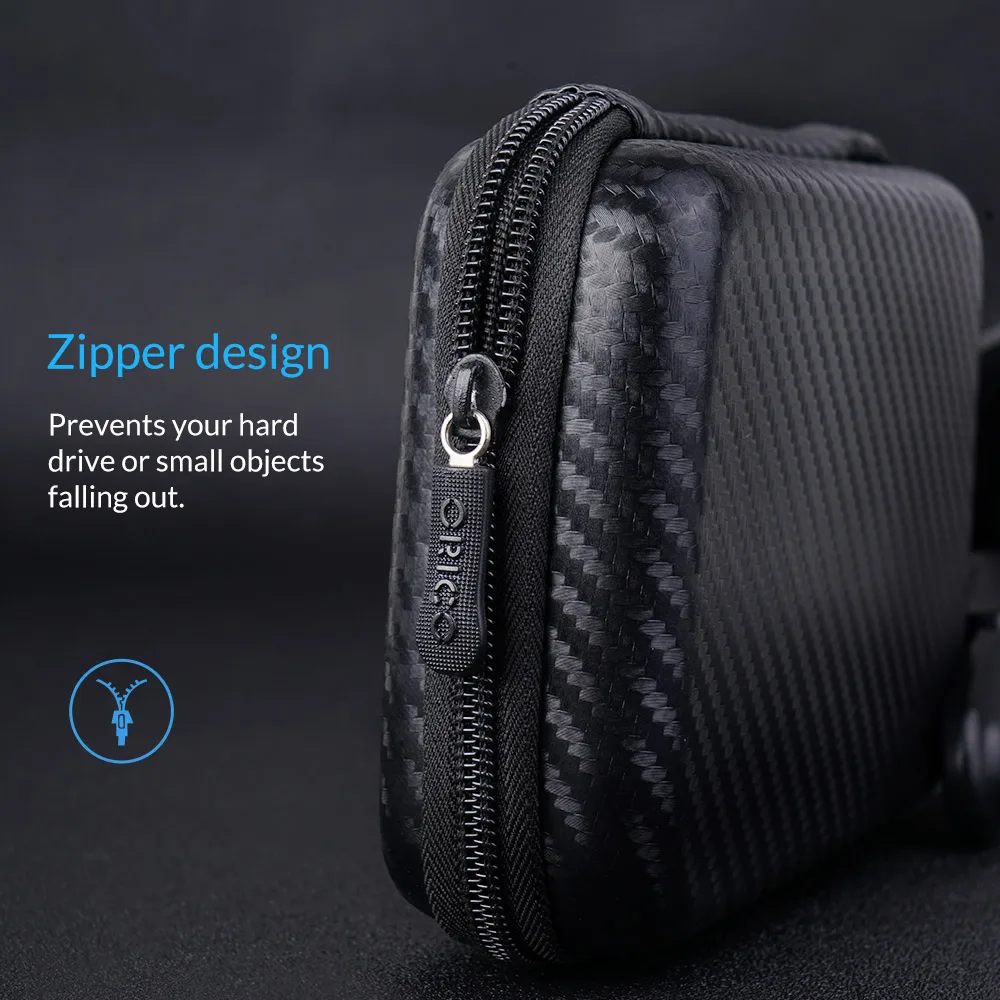 ORICO 2.5 Estuche para disco duro Bolsa de protección HDD portátil para disco duro externo de 2,5 pulgadas/auriculares/disco U Estuche para unidad de disco duro negro - imagen 5