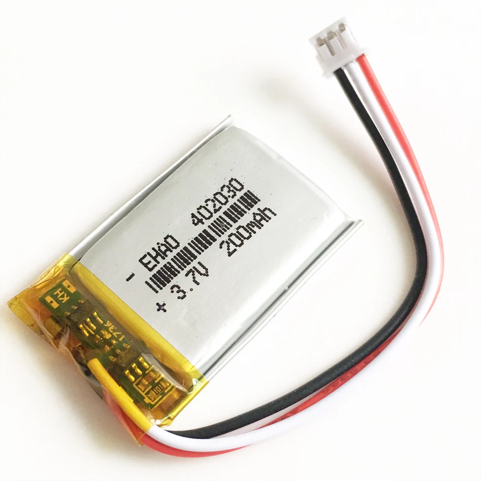 3.7V 200mAh LiPo Rechargeable Battery 402030 + JST 1.0/1.25/1.5/2.0/2.54mm 3pin Plug For Handheld GPS Mp3 GPS Bluetooth Recorder - imagen 3