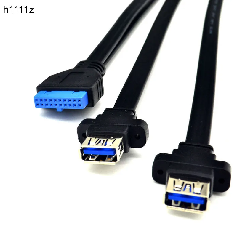 Cable USB 3,0 para ordenador de escritorio, Conector de extensión con Panel de tornillo, macho a hembra, 3,0, 19Pin