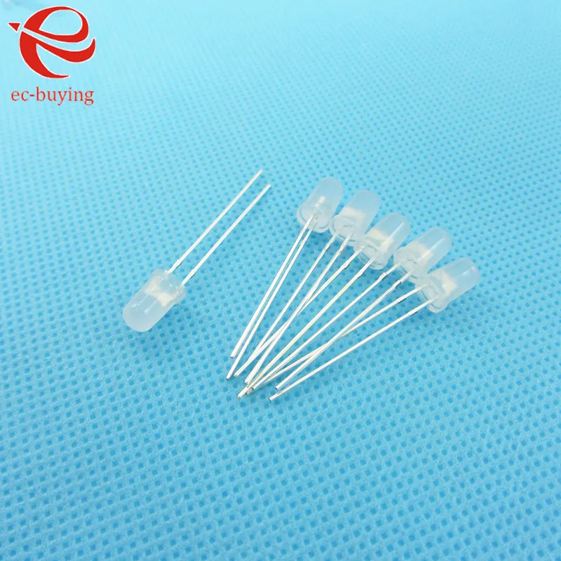 100 unids/lote F3 3mm LED verde esmeralda diodo emisor de luz redondo lámpara nebulosa difusa cuenta enchufable DIY Kit práctica gran angular DIP - imagen 5