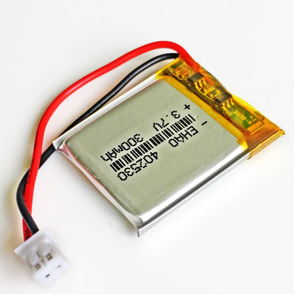 5 uds 3,7 V 300mAh batería recargable LiPo de polímero de litio + enchufe JST 2,0mm 2 pines para cámara Mp3 Altavoz Bluetooth GPS 402530 - imagen 2