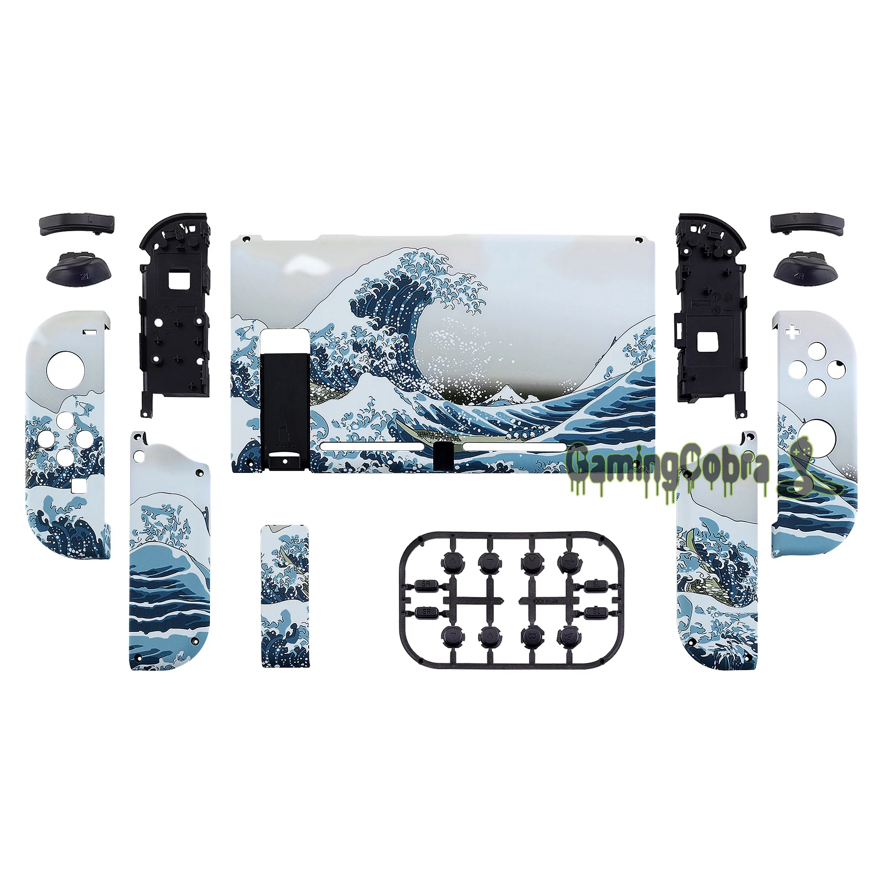 EXtremeRate-carcasa de mando de la placa trasera de la consola Great Wave, con juego completo de botones para Nintendo Switch - imagen 2