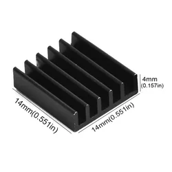 Disipador Calor Aluminio 14x14mm Negro para MOSFET IC YOUNUON