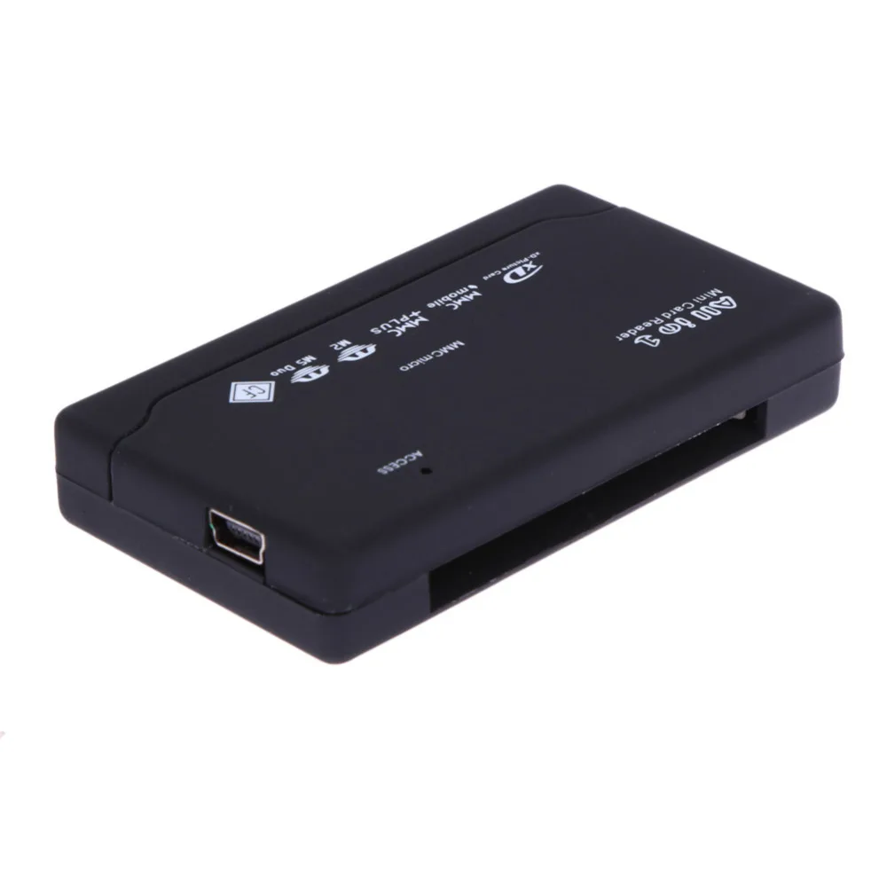 Lector de tarjetas de memoria todo en uno, adaptador USB externa de tarjeta SD SDHC Mini Micro M2 MMC XD CF, color negro - imagen 5