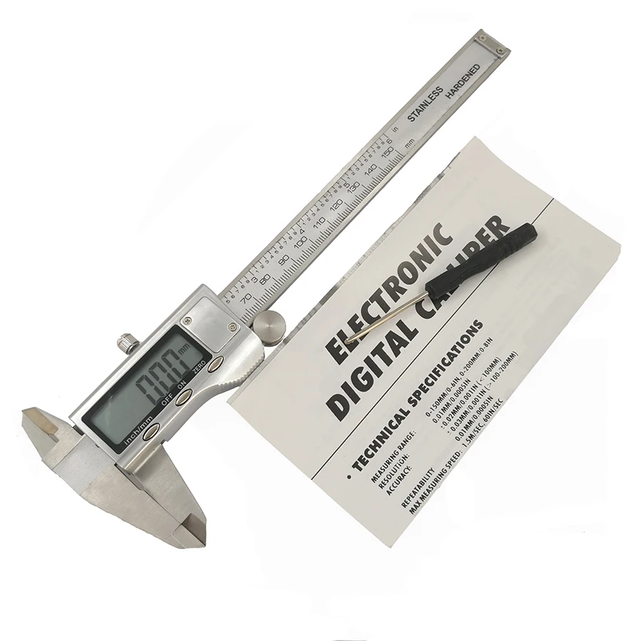 Calibrador vernier Digital, calibrador de acero inoxidable de 0-150MM, 6 pulgadas, 0,01mm, pantalla digital, regla electrónica, herramientas de medición de longitud - imagen 5