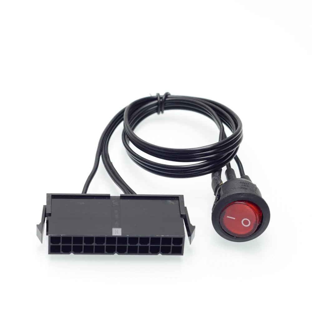 Fuente de alimentación ATX/EPS de 24 Pines, cable de arranque con interruptor de botón de encendido/apagado, adaptador de corriente para minería, líneas de interruptor de Reinicio - imagen 2