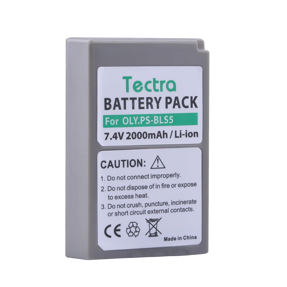 Tectra 2 piezas PS-BLS5 BLS5 2000 mAh batería de la cámara para Olympus PEN E-PL2, E-PL5, E-PL6, E-PL7, e-PM2... OM-D E-M10... E-M10 II Stylus1 - imagen 2