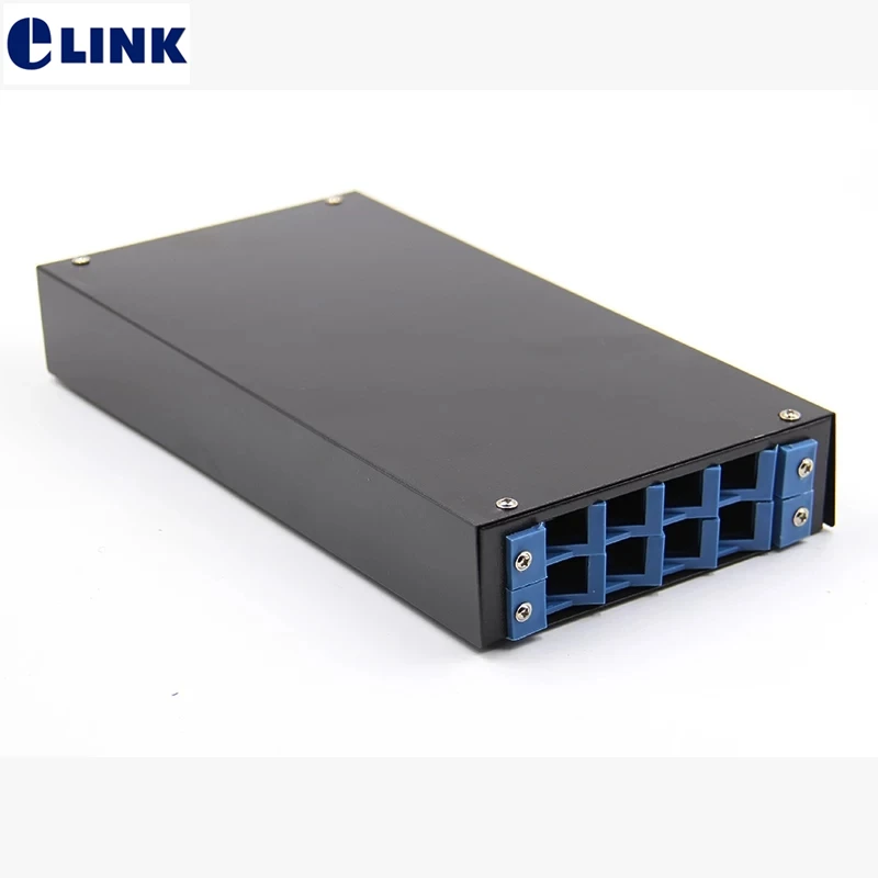 Caja de terminales en blanco FTTH SC de 8 núcleos SPCC 8 puertos LC ST FC panel de conexión de fibra óptica caja de distribución FTTX negro ELINK 3 uds
