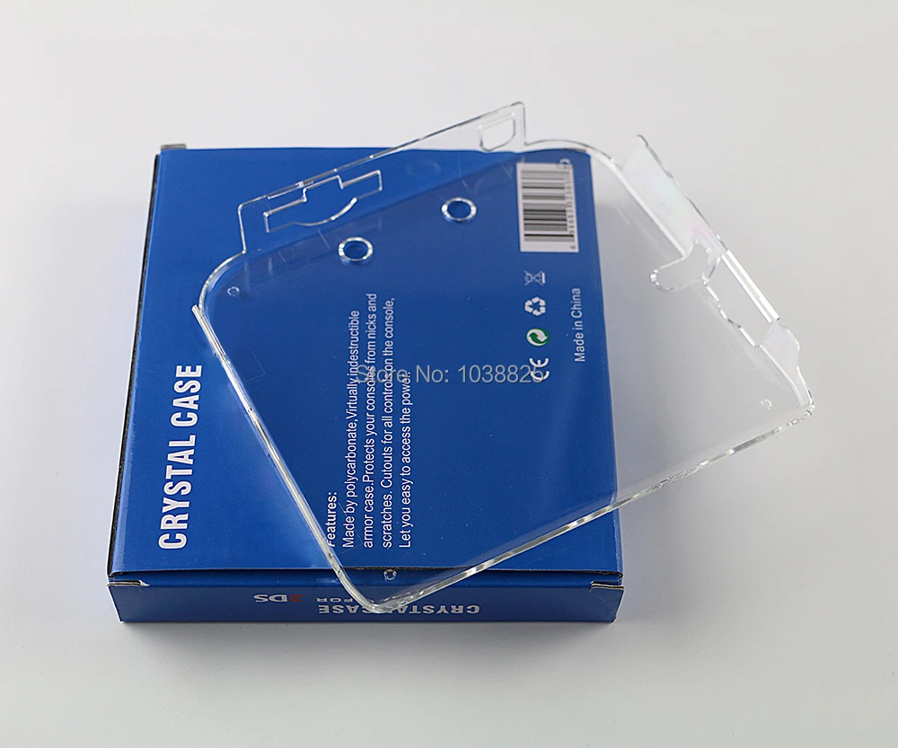 Funda protectora de cristal transparente para consola Nintendo 2DS, funda protectora transparente, 1 ud.