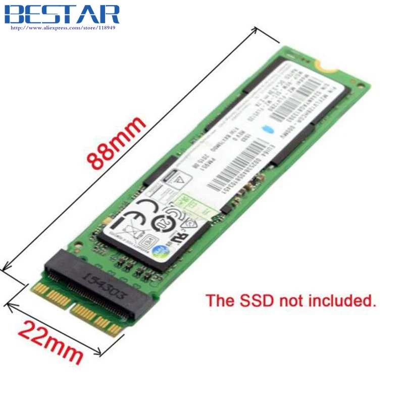 Macbook 12 + 16 pines 2014 2015 a M.2 NGFF M-Key AHCI SSD adaptador convertir tarjeta para MacBook SSD actualización - imagen 5