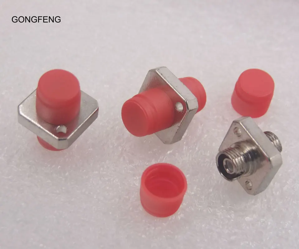 GONGFENG-Adaptador de conector de fibra óptica FC/PCFC/APC, acoplador de aleación de zinc de una sola pieza, brida especial, venta al por mayor, 100 Uds.