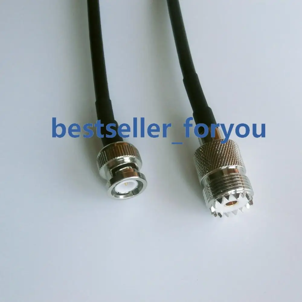 Enchufe macho BNC a UHF SO-239 hembra SO239 RF jumper pigtail cable RG58 50cm 20 pulgadas