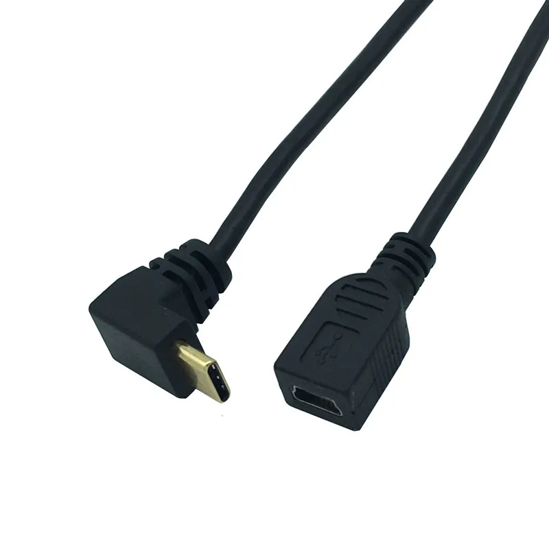 Cable de carga USB-C de 90 grados con ángulo arriba y abajo Cable convertidor hembra USB 3.1 tipo C macho a Mini USB (Mini B) - imagen 3