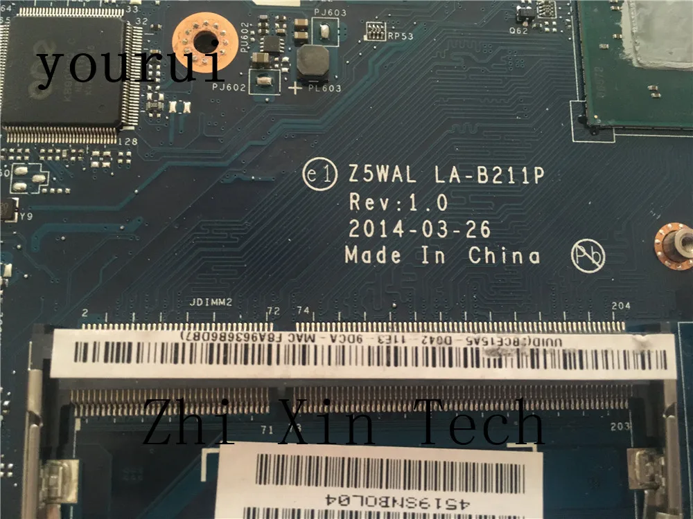 Yourui NBMPL11001 NB.MPL11.001 Z5WAL LA-B211P placa base para la placa base del ordenador portátil Acer Aspire E5-511 con CPU N2930u DDR3 - imagen 3