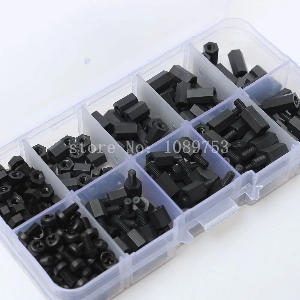 Kit Espaciadores Hexagonales Nailon M3 Negro - 300 Piezas - imagen 5