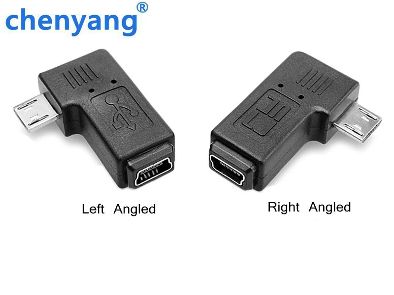 Mini USB en ángulo izquierdo y derecho de 90 grados, 5 pines hembra a Micro USB macho, adaptador de sincronización de datos, conector Micro USB a Mini USB - imagen 3