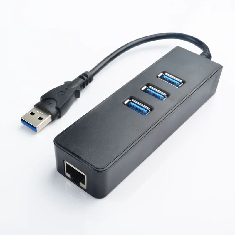 Hub USB 3,0 de 10/100/1000Mbps, adaptador Gigabit Ethernet, tarjeta de red Lan RJ45, 3 puertos, USB 3,0 para Windows 7/8/10/XP MacOS
