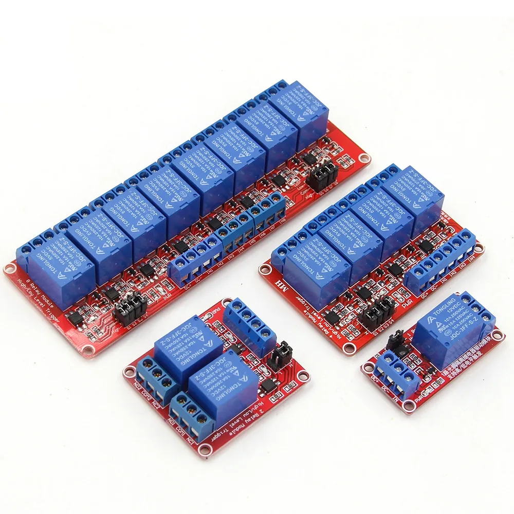 1 2 6 4 8 canales 5V 12V 24V módulo de relé escudo de placa con soporte de optoacoplador disparador de nivel alto y bajo para Arduino - imagen 2