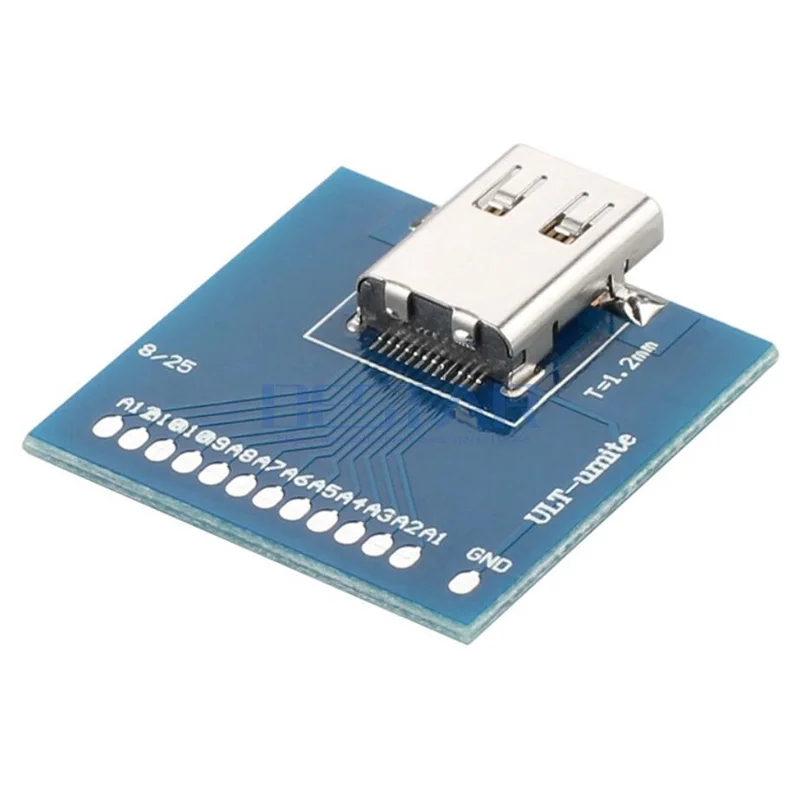 (100 unids/lote) Cable de toma de prueba de soldadura hembra USB-C tipo C de 10Gbps adaptador USB 3,1 tipo C adaptador de conector de soldadura de placa PCBA - imagen 4