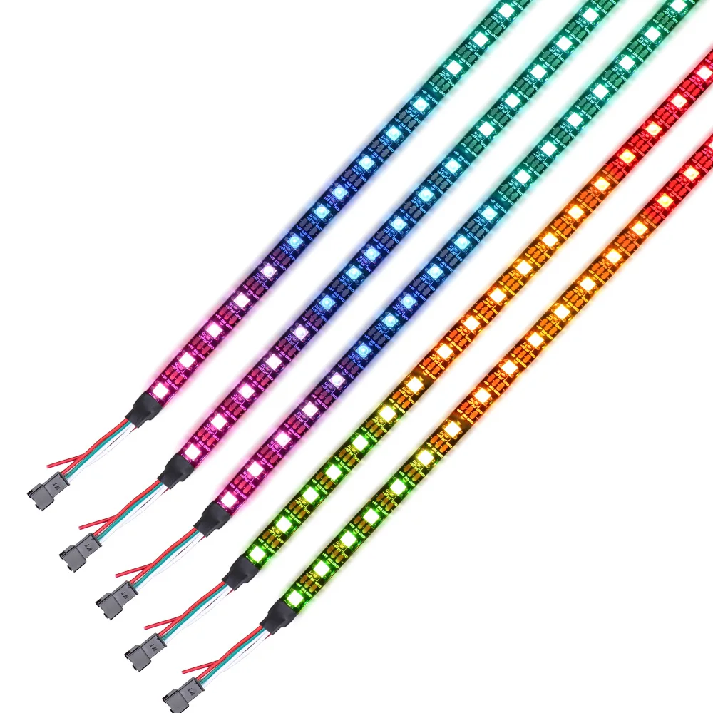 Tira de LED de píxeles direccionable WS2812 WS2812B 5050 RGB RGBW RGBWW 30/60/144LEDs DC5V SK6812 tira de píxeles LED Digital PCB blanco/negro - imagen 4