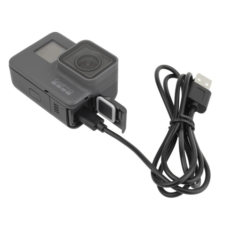 Cable de carga de transferencia de sincronización de línea de datos USB de 1 metro para Gopro Hero 5 Hero 6 Hero 7 accesorios de cámara deportiva de acción negra - imagen 3