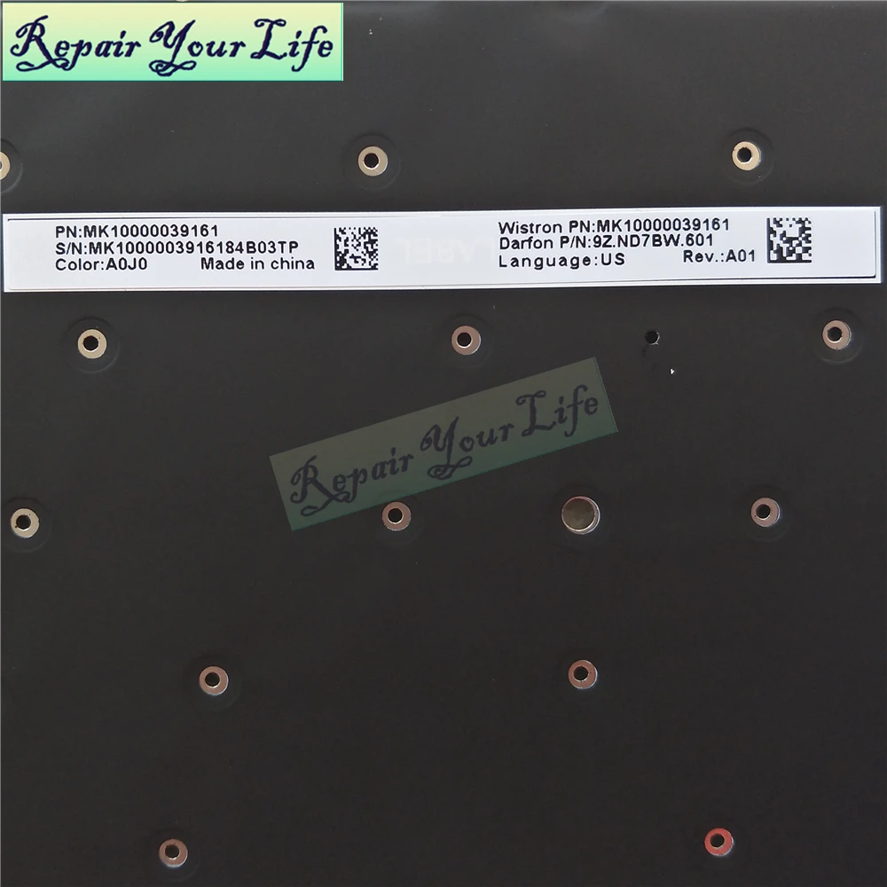 Nuevo teclado inglés para ordenador portátil Xiaomi MI Air, teclado retroiluminado de 13,3 pulgadas 9Z.ND7BW.601 MK 10000039161 Nueva plata original - imagen 5