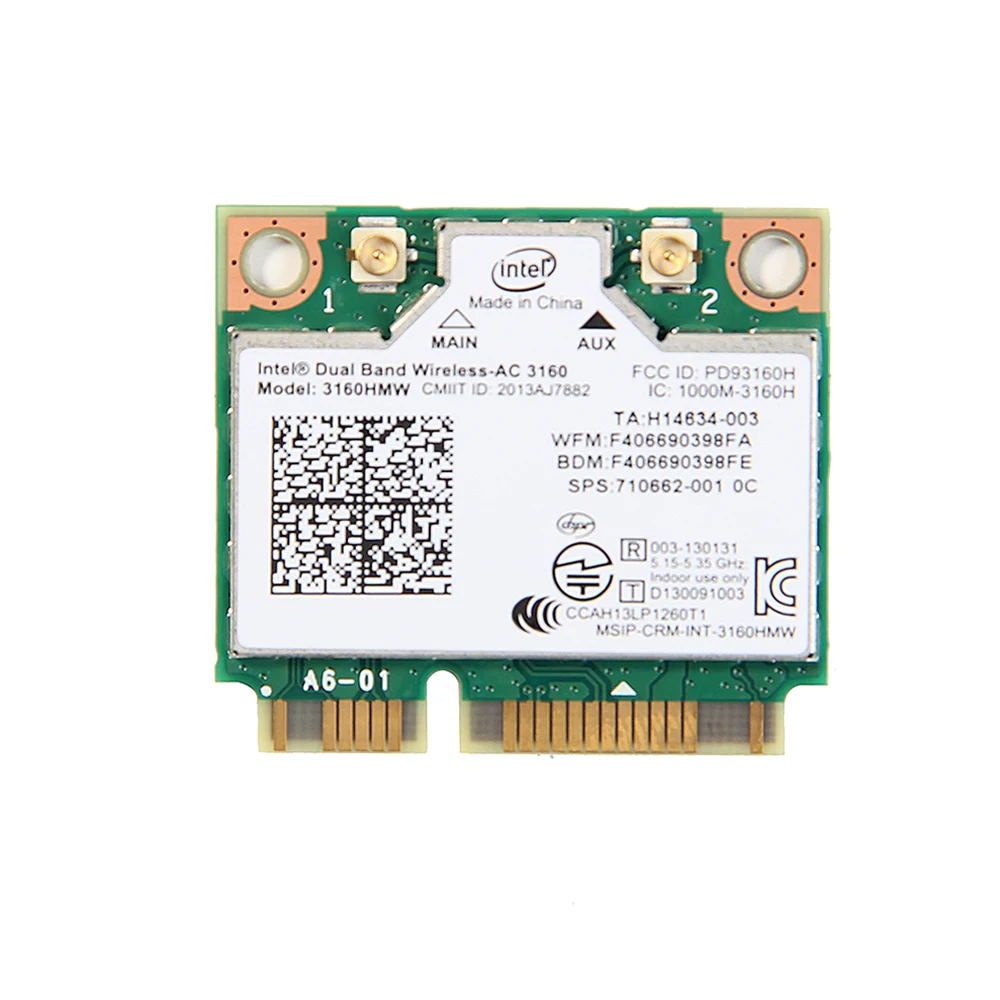 Tarjeta inalámbrica para ordenador portátil, dispositivo PCI-e de doble banda, Wifi, 3160HMW, 802.11ac, Bluetooth, 2,4 ghz, 5Ghz, 3160 para Intel, Wlan + BT 4,0 - imagen 2