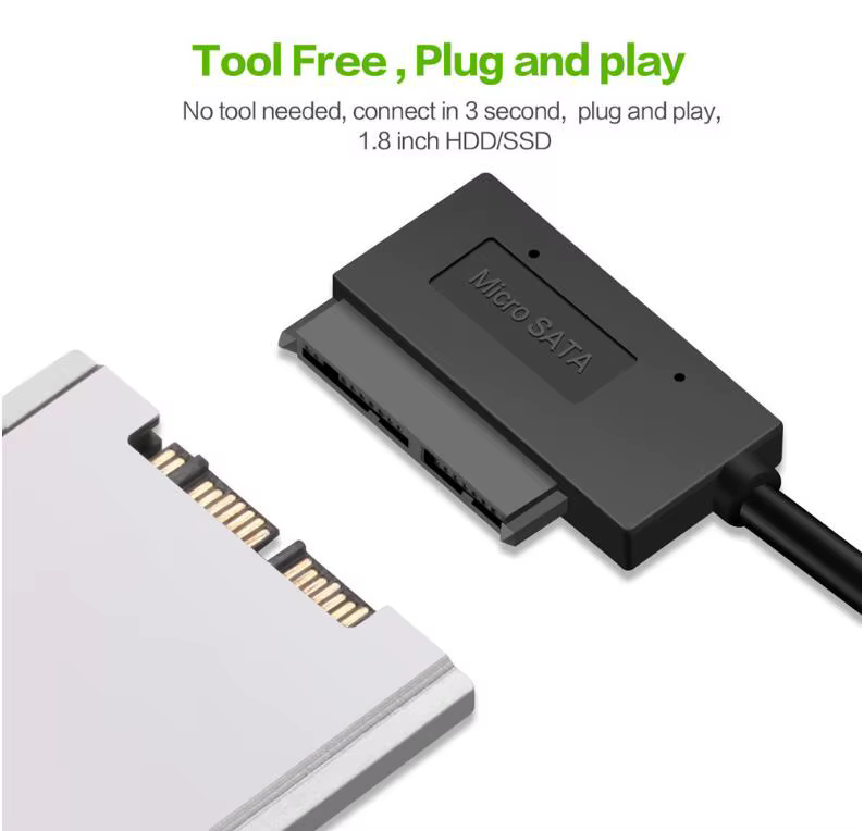 Cable Adaptador Micro SATA USB 3.0 20cm SSD 1.8" - imagen 5