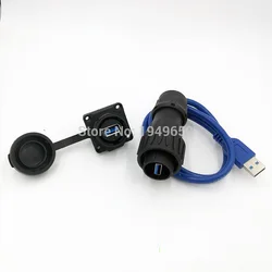 Conector USB M24 Impermeable IP67 para Panel