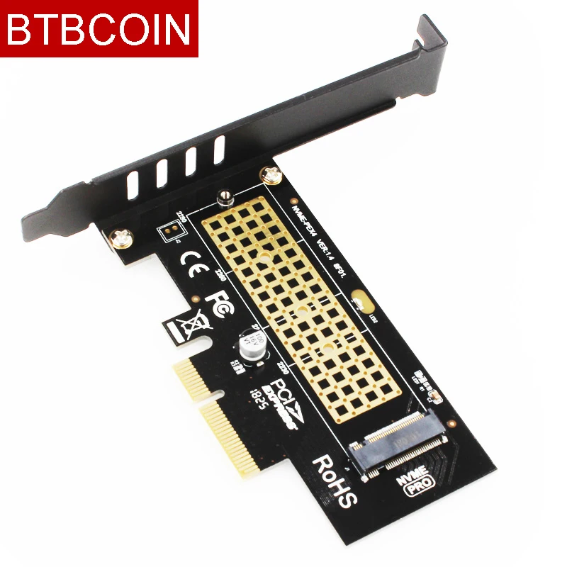 BTBcoin SK4 M.2 NVMe SSD NGFF a PCIE X4 adaptador M tarjeta de interfaz clave compatible con PCI Express 3,0 x4 2230-2280 tamaño m.2 velocidad completa - imagen 2