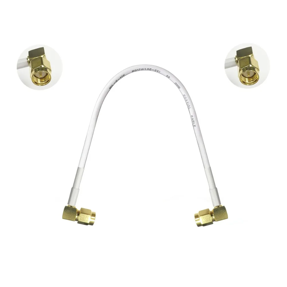 Cable de antena Wifi SMA macho de ángulo recto para enchufar RA adaptador Pigtail de 90 grados RG316 RG174 15/30/50/100cm al por mayor - imagen 2