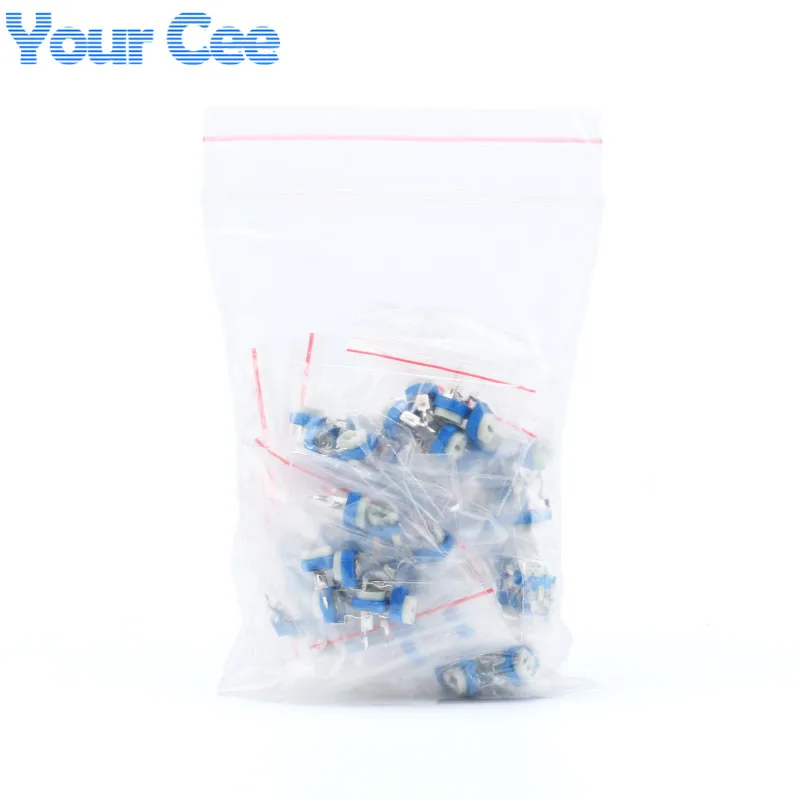 65 unids/lote RM065 Trimpot Trimmer potenciómetro Kit de resistencia Variable resistencia Horizontal ajustable 100R-1M bolsa de componentes - imagen 2