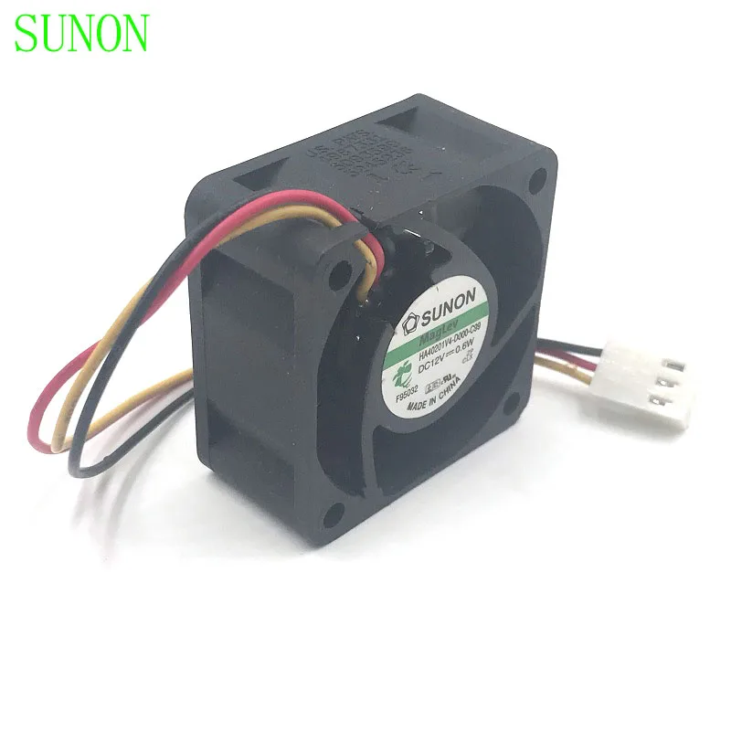 Ventilador de refrigeración para Sunon HA40201V4-D000-C99, 4cm, 4020, 12V, 0,6 W, 3 cables, silencioso, axial, 5500rpm, 15.5dBA, 8.9CFM