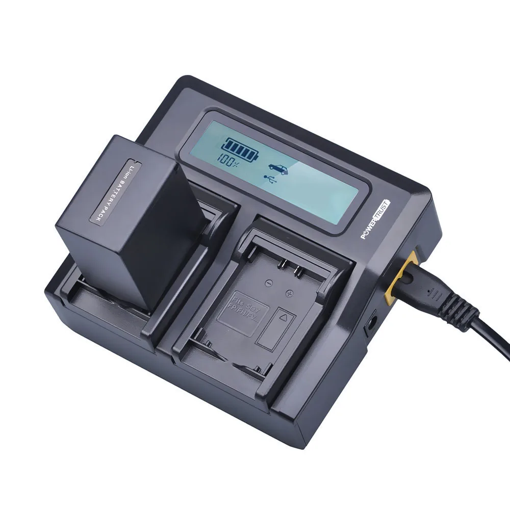 Batería NPFV100 de NP-FV100 de 3900mAh, cargador Dual rápido LCD para Sony DCR-SR15, SX15, FDR-AX100, HC9, PJ10, TD20V, 1 unidad