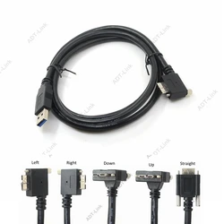 Cable USB 3.0 Micro B con Tornillos de Bloqueo – 90 Grados