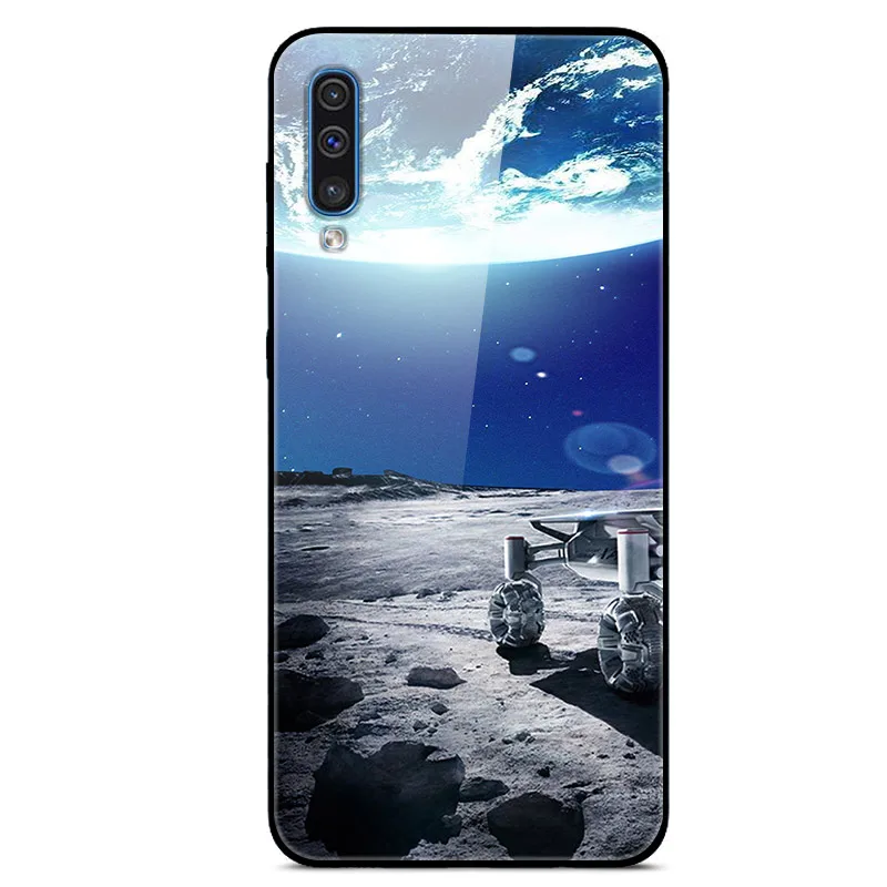 Para Samsung A50 funda A51 vidrio templado planeta espacio cubierta trasera de cristal para Samsung Galaxy A50S A51 A50 A 50 Fundas Coque - imagen 4