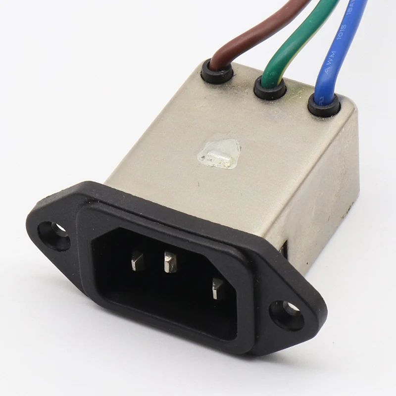 Montaje en panel Toma de CA de 3 pines Filtro EMI 8A 115/250VAC 8A 50/60Hz Conector de filtro de potencia EMI Corp. alto y bajo - imagen 5