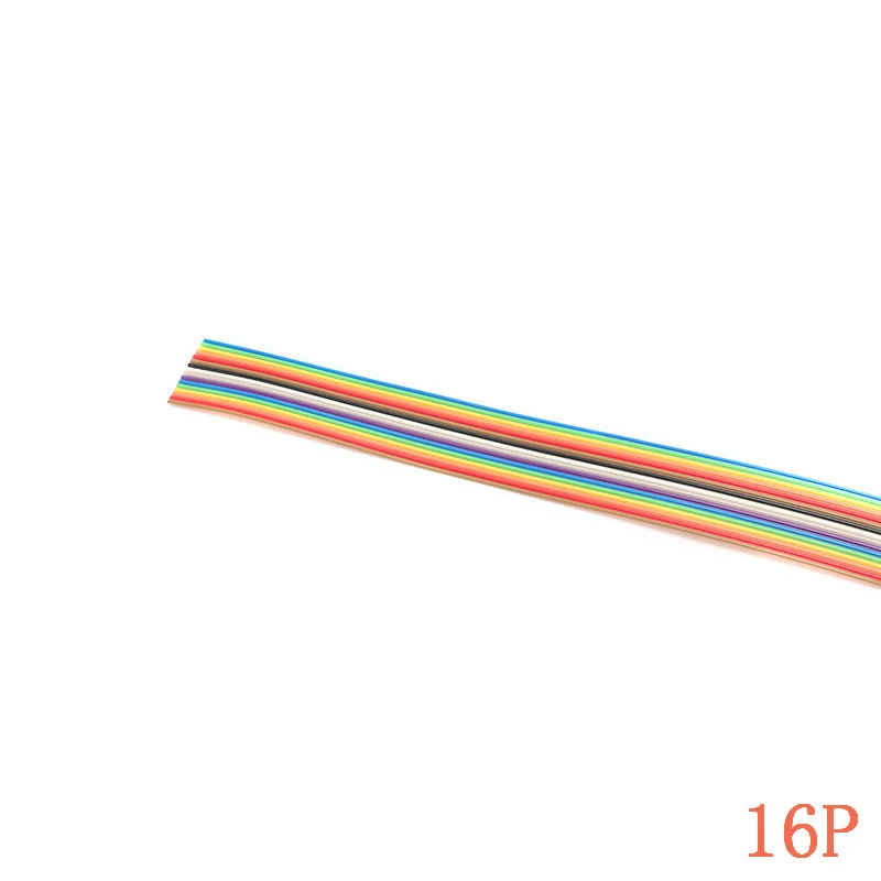 Cable de extensión de cinta plana de 2m y 16 Pines, arcoíris con cables de conexión de paso de línea de 1,27mm - imagen 3