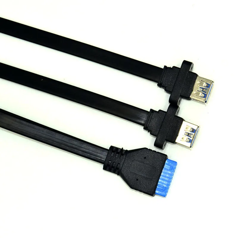 Cable USB 3,0 para ordenador de escritorio, Conector de extensión con Panel de tornillo, macho a hembra, 3,0, 19Pin - imagen 3