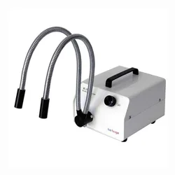 AmScope 150W Iluminador de fibra óptica con cuello de ganso dual HL150-AY